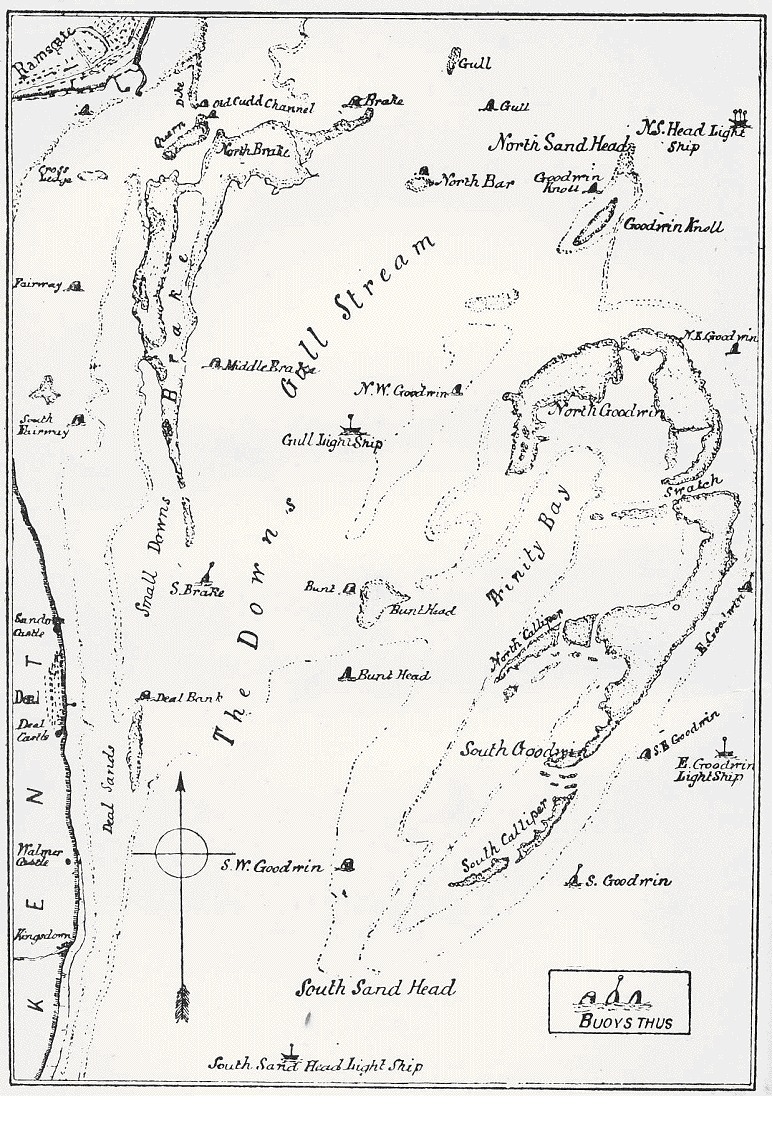 Chart of the Goodwin Sands in 1890
